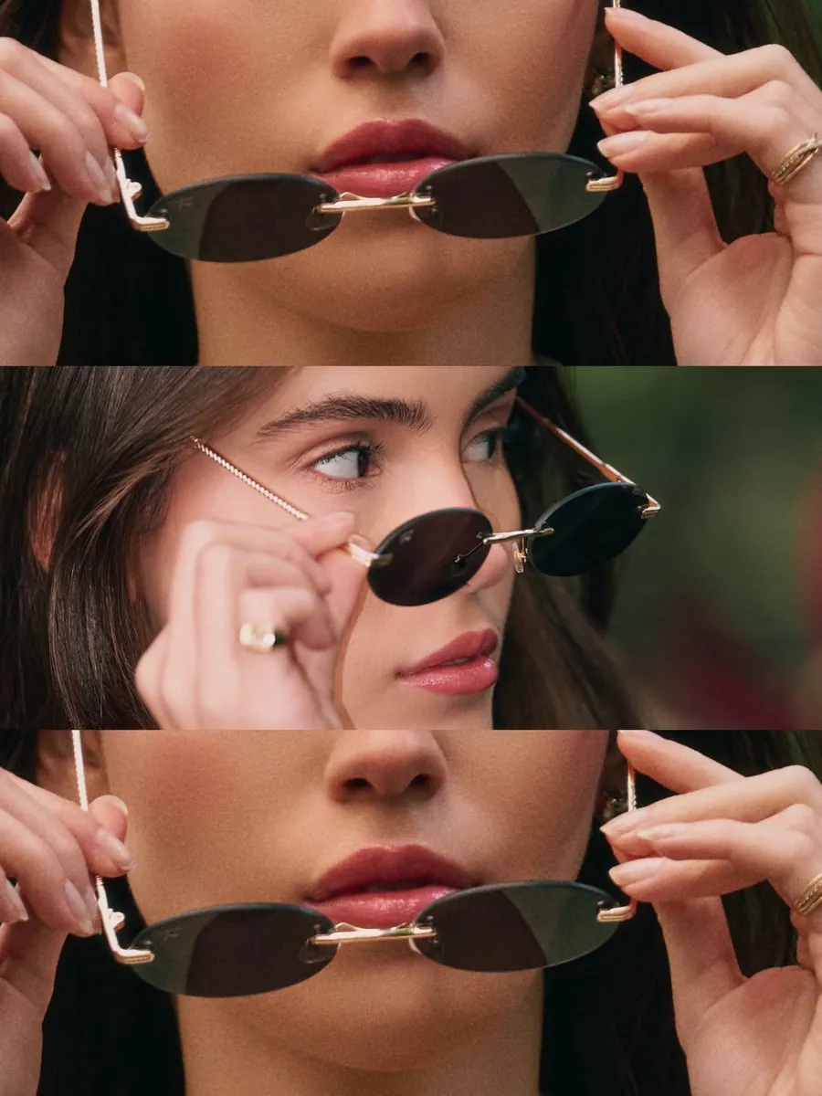 Sequência de try-on de óculos escuros